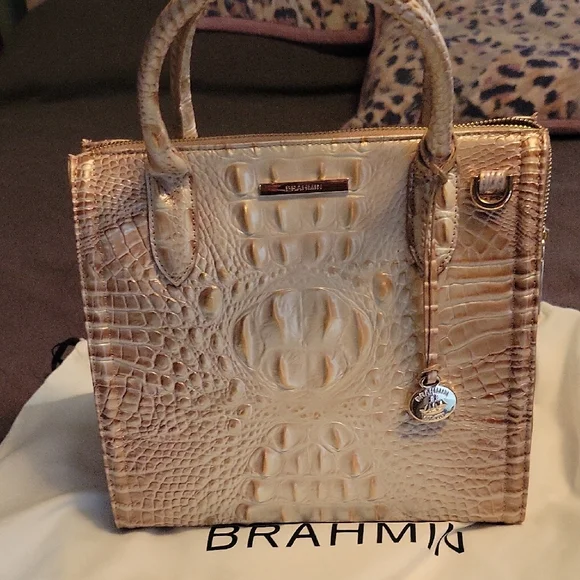 Brahmin Small Caroline Embossed Satchel- Pristine - Picture 4 of 5